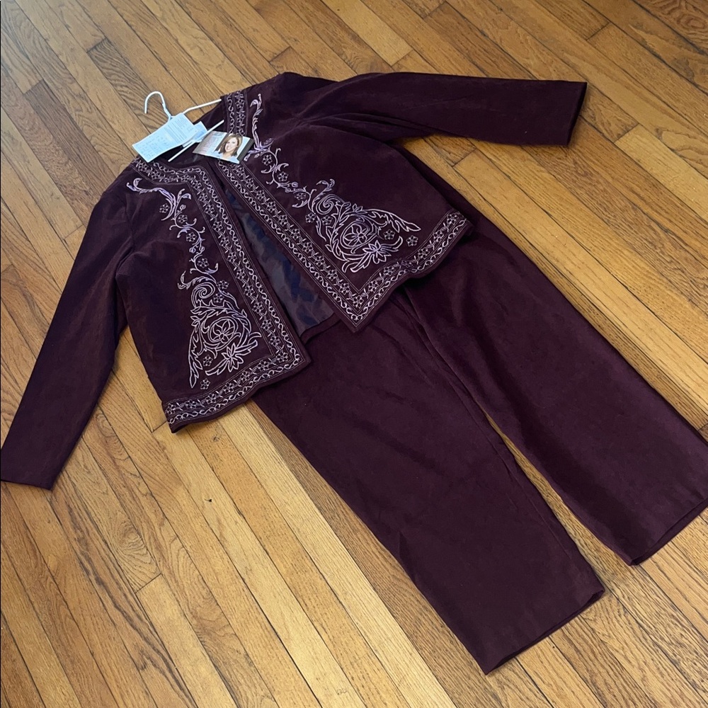 NWT 1990s Susan Graver suit jacket and pant set size XL